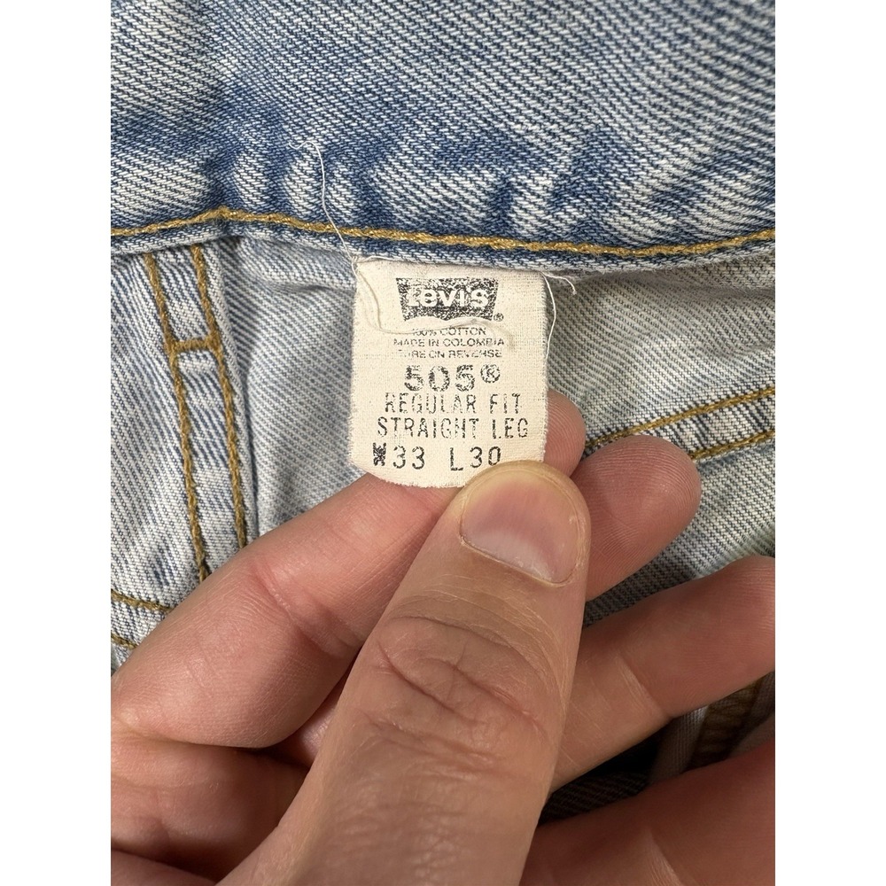 Vintage Levis 505 Blue Jeans Size 33 x 30 June 2002 Made In Colombia Red Tab - Picture 7 of 16